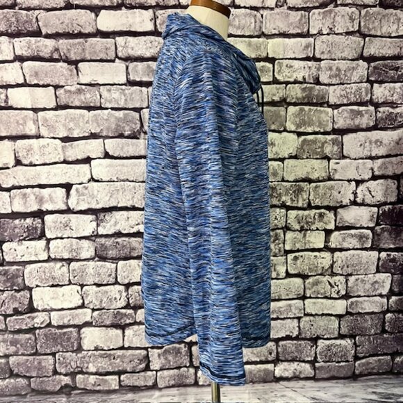 T By Talbots Blue, White & Black Heathered Pullover Sweater Size L - Picture 6 of 7